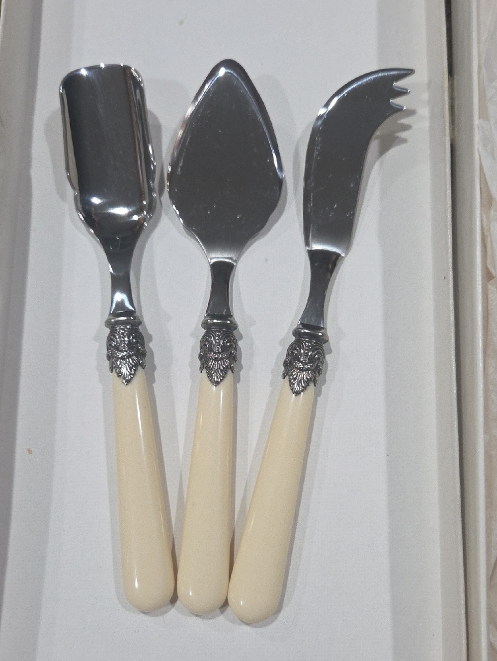 Vintage Inox 18/10 Italy Napoleon Ivory App Set. 3 Piece